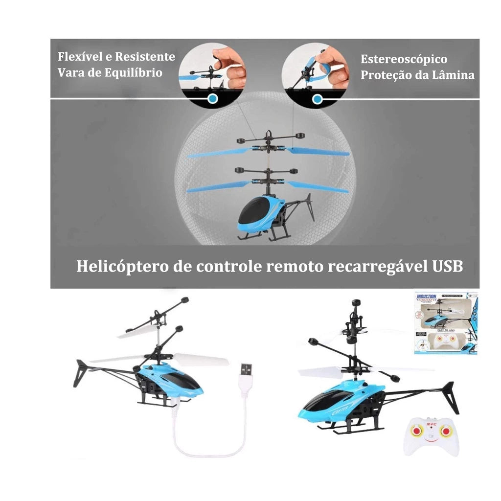 Helicóptero Dual-Modo Two-In-One: Diversão Versátil e Segura para Crianças e Iniciantes em Controle Remoto